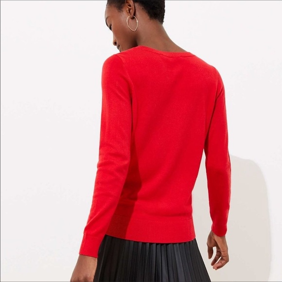 Cute Penguin Holiday Red LOFT Sweater SIZE SX ( good for S) - Picture 3 of 7